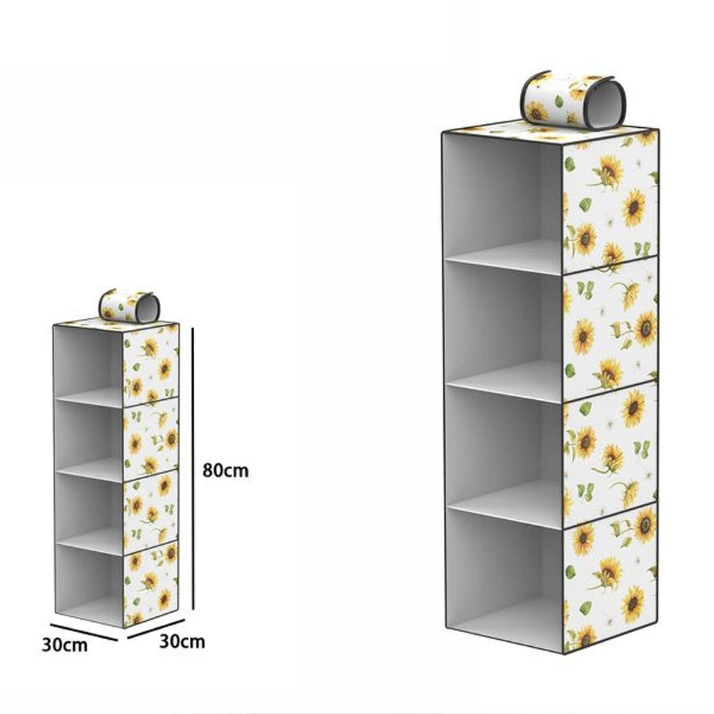 Trade Shop - Organizer Per Armadio 4 Strati Scaffale Pensile Porta Oggetti Scaffali 30x30x80 -
