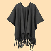 Sciarpa da donna classica, versatile, a tinta unita, spessa, con nappe e ampia, calda.
