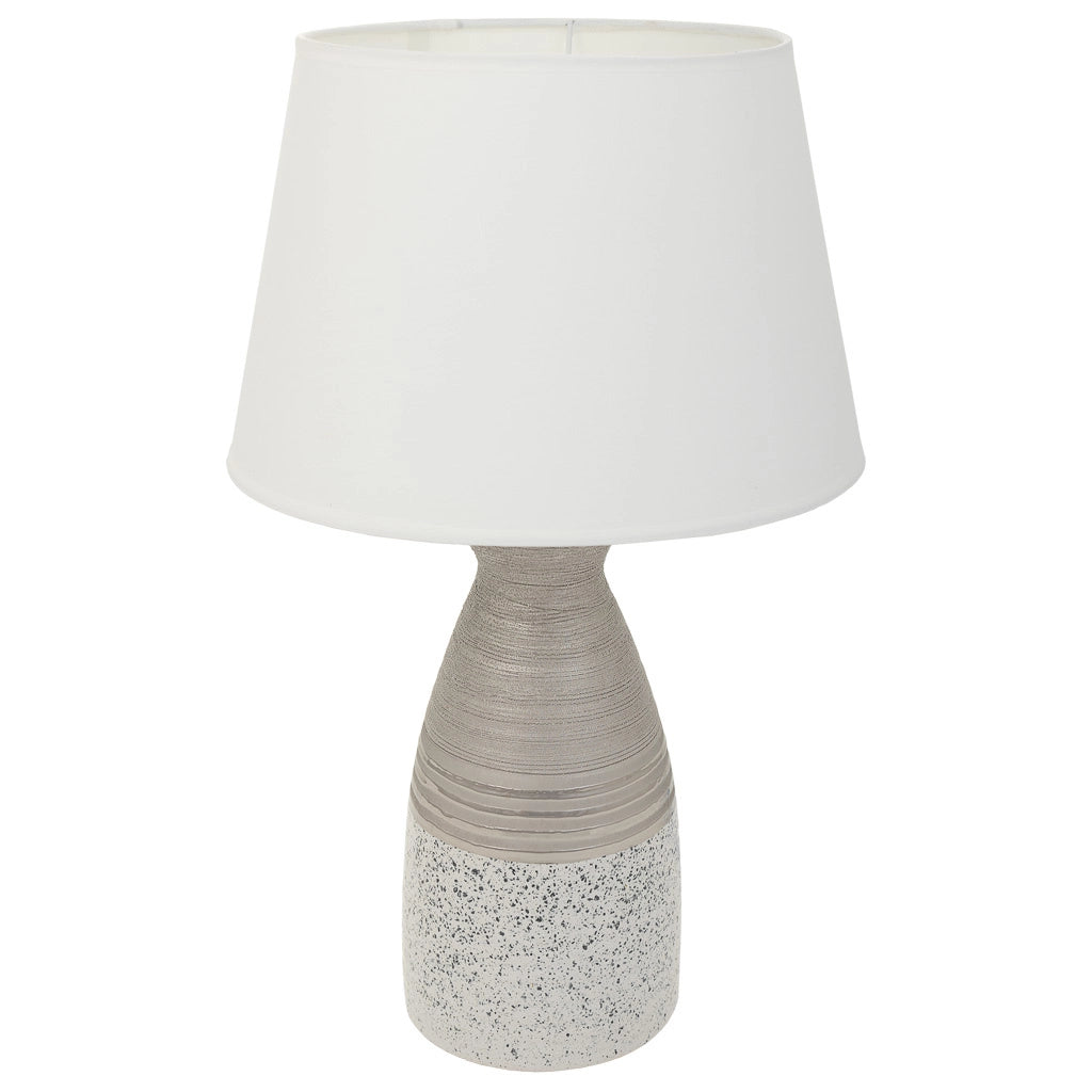 Lampada da tavolo in ceramica argento 14,5x14,5x36h