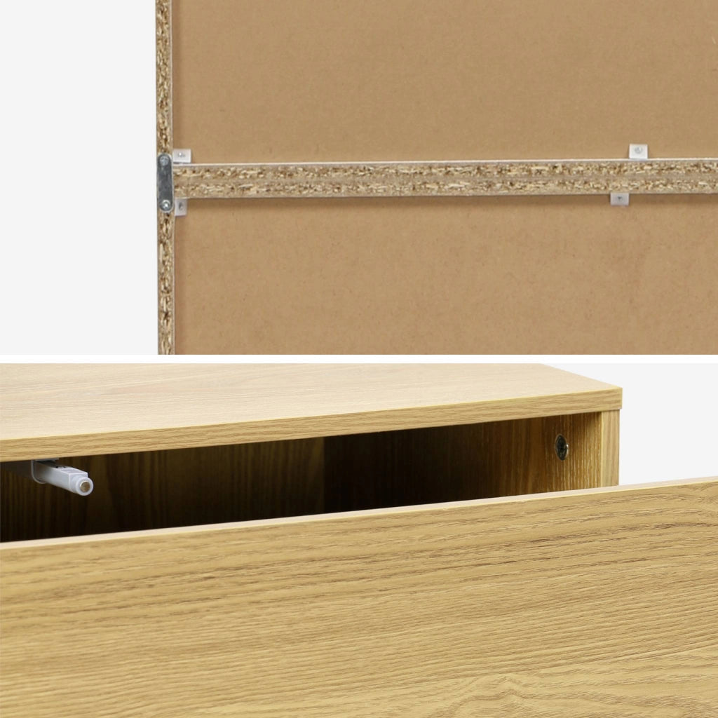 Libreria modulare in legno, 3 cassetti 8 vani, quercia