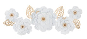 Pannello da Muro Bianco Decor 158x9x60 cm in Ferro Bianco e Oro