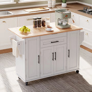 CARRELLO Cucina con piano estensibile 136x70x92 cm Bianco/Naturale MDF