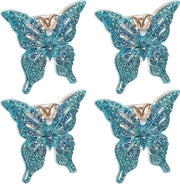 Clip per Notebook Vintage Metallico con Farfalla in Metallo Blu per Tenere Aperti i Fogli.