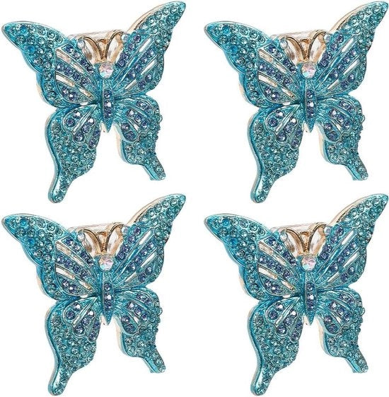 Clip per Notebook Vintage Metallico con Farfalla in Metallo Blu per Tenere Aperti i Fogli.