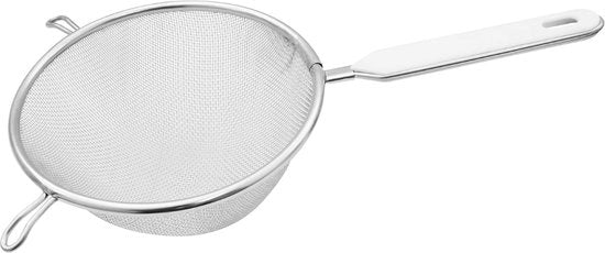 Zeef per Cucina in Acciaio Inossidabile 16 cm con Manico in Plastica (Verde/Argento)