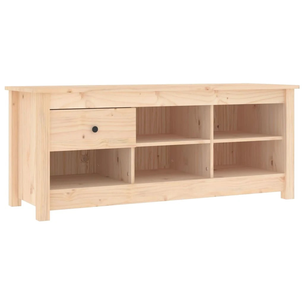 Scarpiera mobiletto portascarpe mobile per ingresso/corridoio/soggiorno 110 x 38 x 45,5 cm legno massello di pino marrone 02_0021325