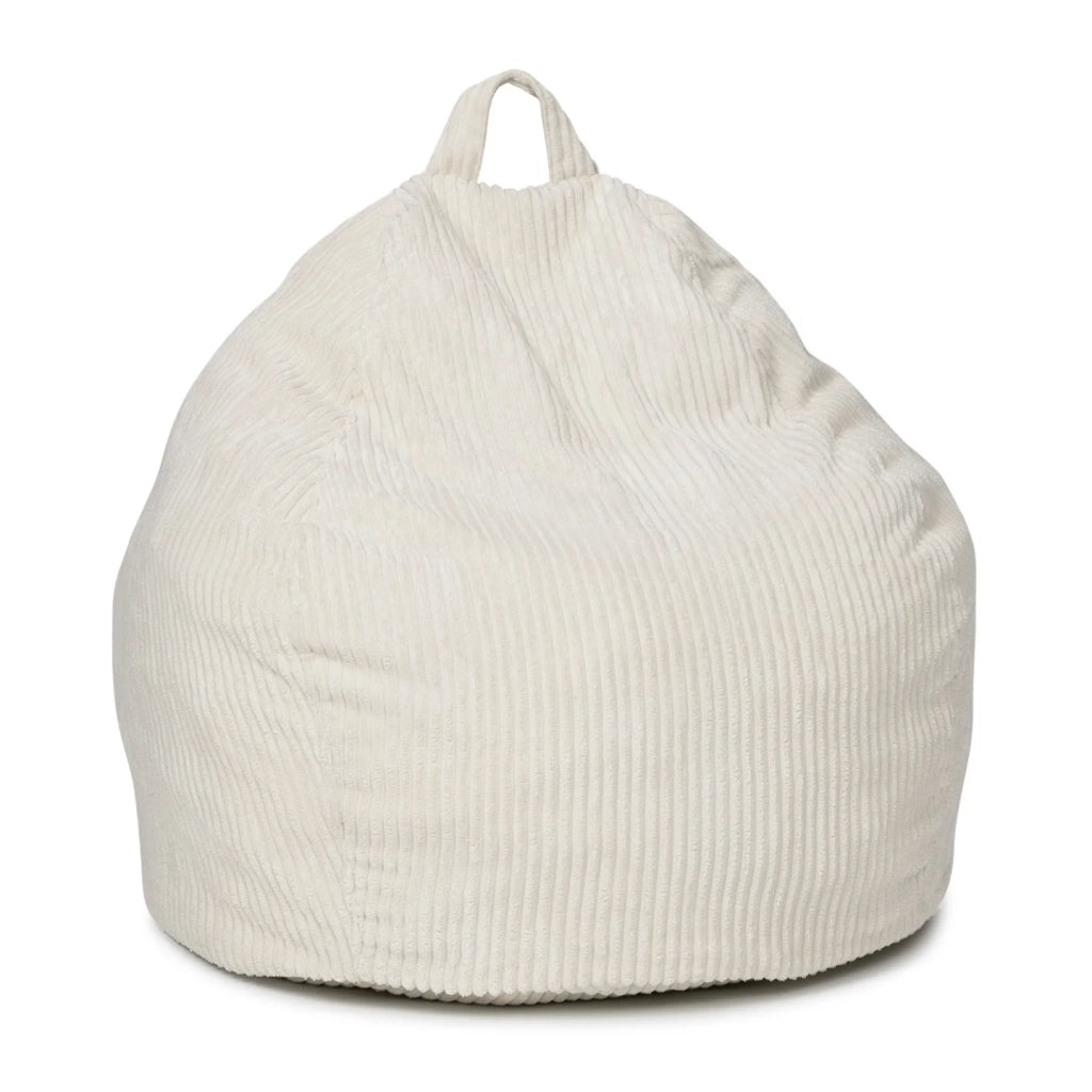 IDMarket - Pouf a forma di pera in velluto a coste beige HORTENSE