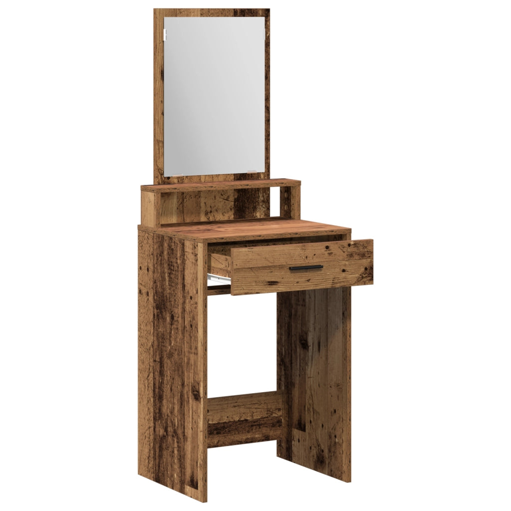 Toeletta  con cassetti in legno antico 50x41x140 cm