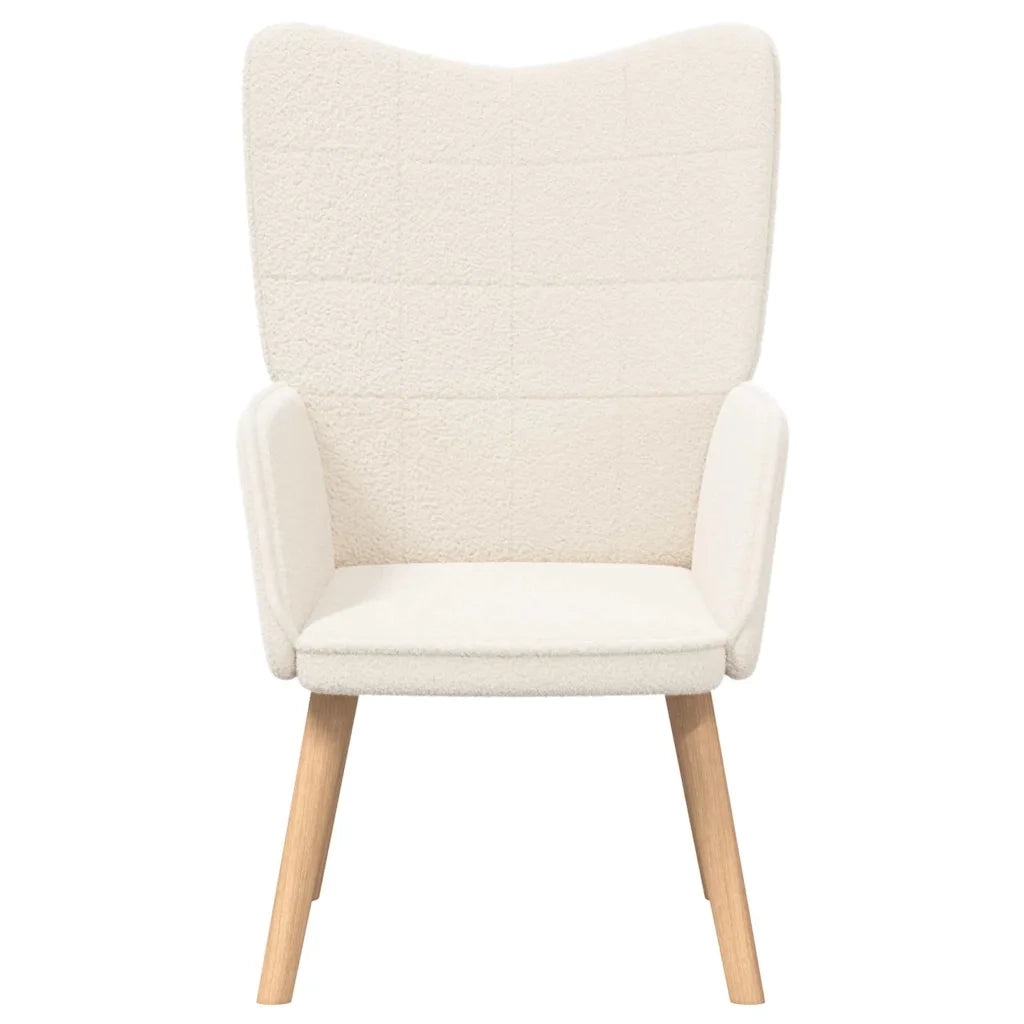 Poltrona | Sedia Relax Crema 62 x 67 x 95,5 cm Tessuto Sherpa