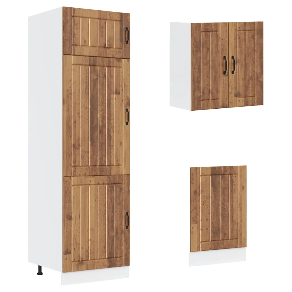 Set Mobili da Cucina 8 pz Kalmar Legno Vecchio in Truciolato 3314809