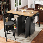 Isola cucina 3 ante - Xylo - 130x45x92cm bianco/nero legno