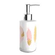 Trade Shop - Dispenser Porta Sapone Liquido Bianco Con Piume Accessori Per Arredo Bagno 69793 -