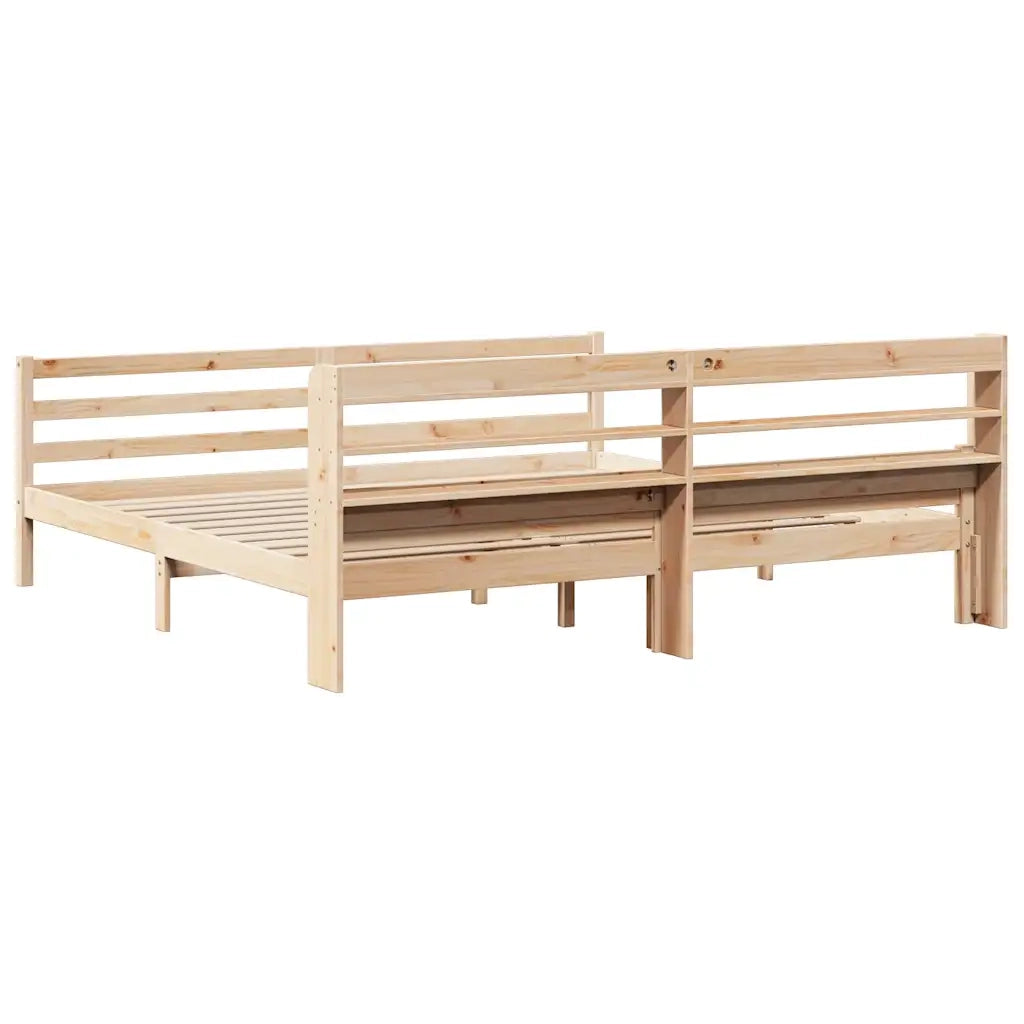 vidaXL Giroletto con Testiera 200x200 cm in Legno Massello di Pino