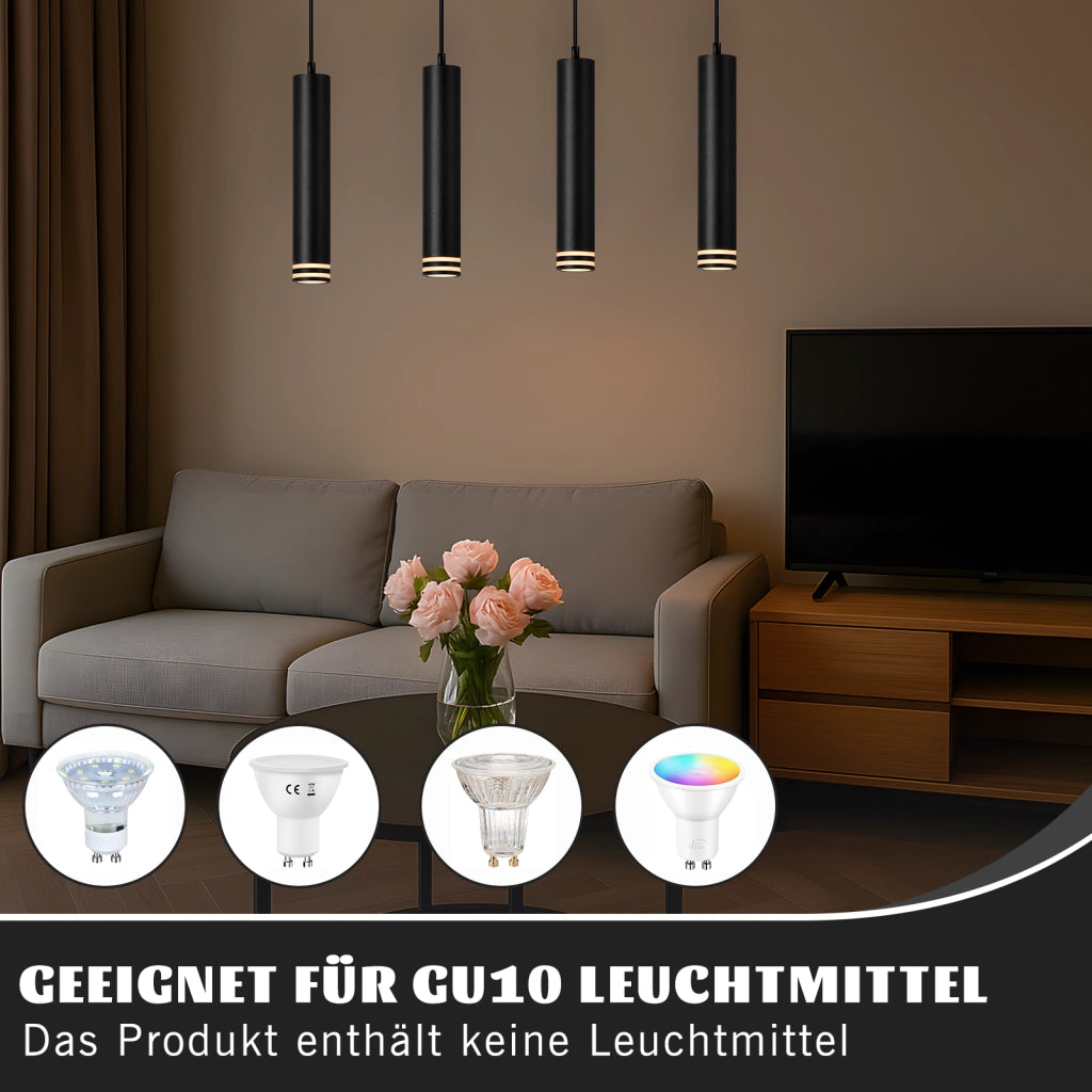 Lampada a sospensione ZMH GU10 Cilindro 1 luce Nero moderno per cucina Camera da letto Soggiorno