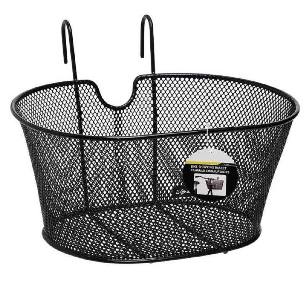 Trade Shop - Cestino Anteriore Porta Oggetti Per Bicicletta Universale In Metallo 38x30x20cm -