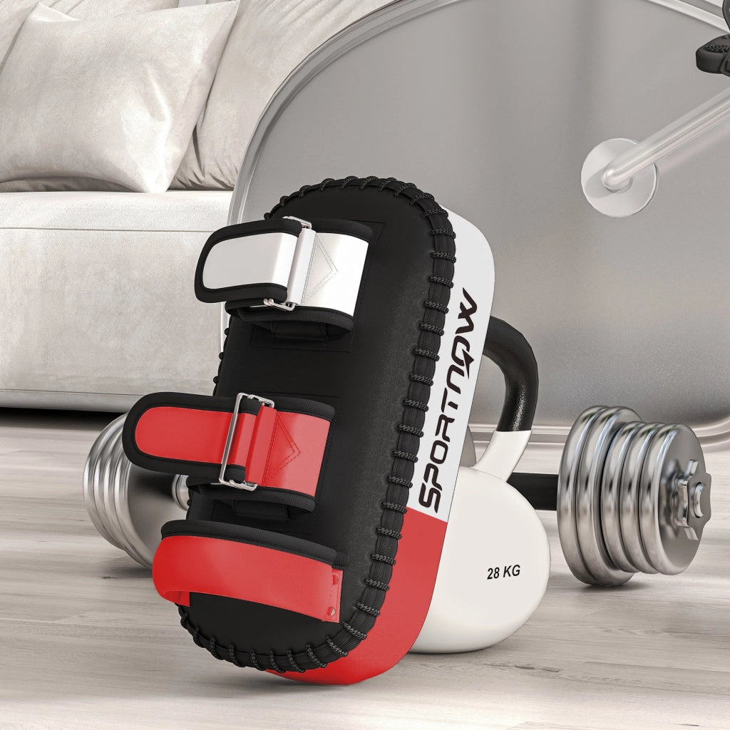 Cuscino da allenamento per Muay Thai ¨C Minimal ¨C 38x20x18 cm, nero/rosso/bianco, similpelle