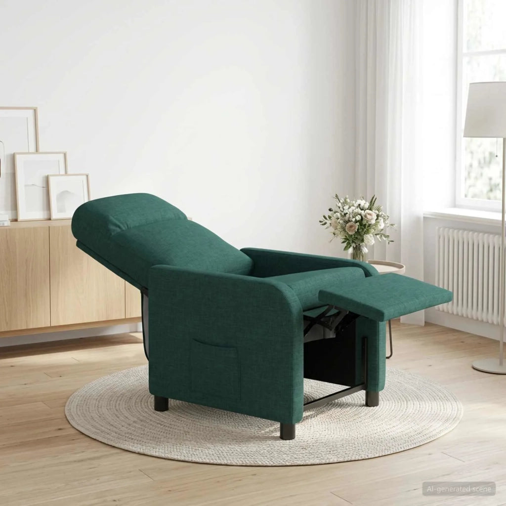 Divano Sedia-Poltrona reclinabile Verde Scuro Tessuto 550914