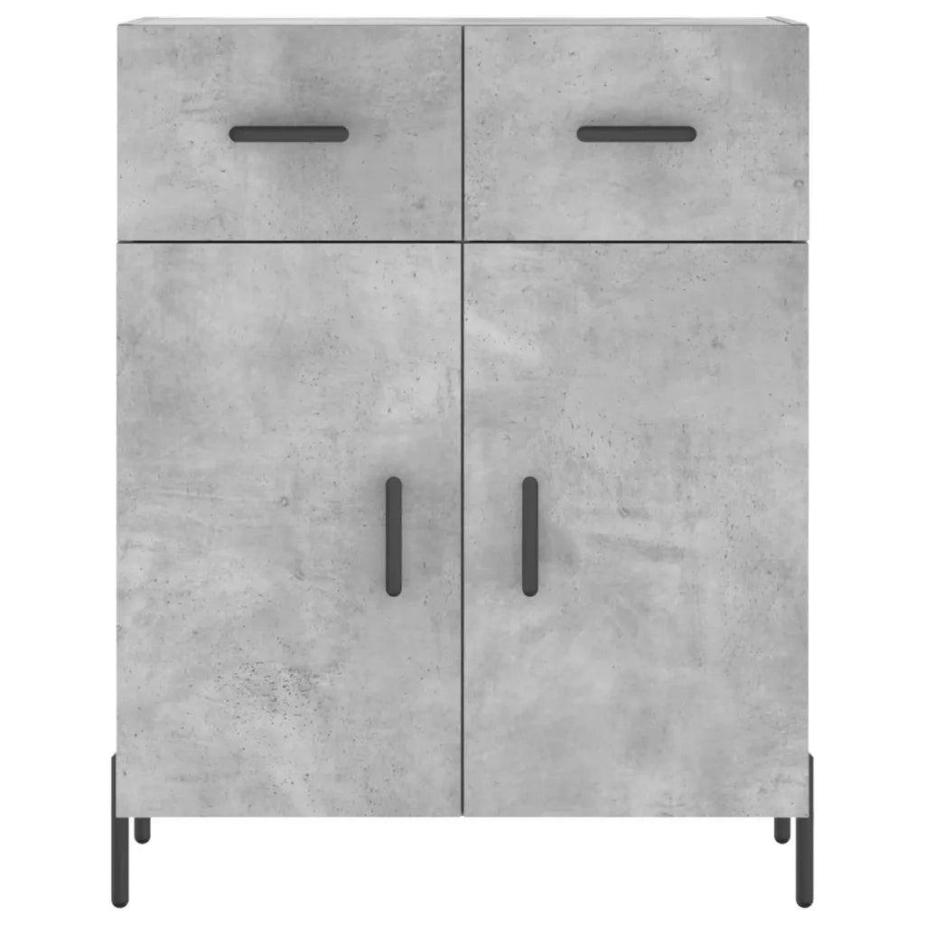Credenza-Buffet-Armadio da cucina Grigio Cemento 69,5x34x180 cm in Legno Multistrato 480417