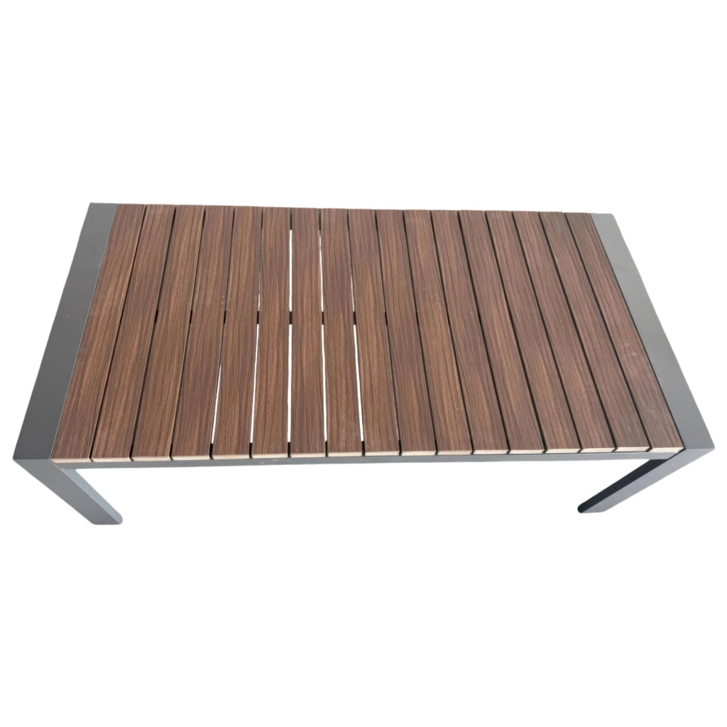 Ikigai - Set Salotto da Giardino Divano 3 Posti 2 Poltrone e Tavolino con Cuscini in Alluminio e Legno Plywood