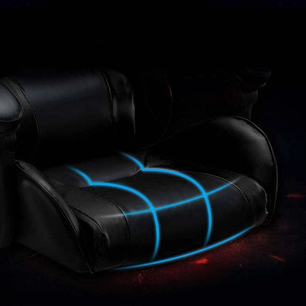 Trade Shop - Sedia Poltrona Gaming Ufficio Casa In Ecopelle Cuscino Lombare Poggiatesta Piedi Nero -