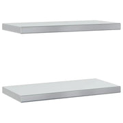 2 pz Mensole a Muro | Scaffale Parete | Ripiano a parete 50x23,5cm Argento in Acciaio Inossidabile