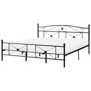 Letto 180 x 200 cm con struttura in metallo Nero Rete a doghe retrò