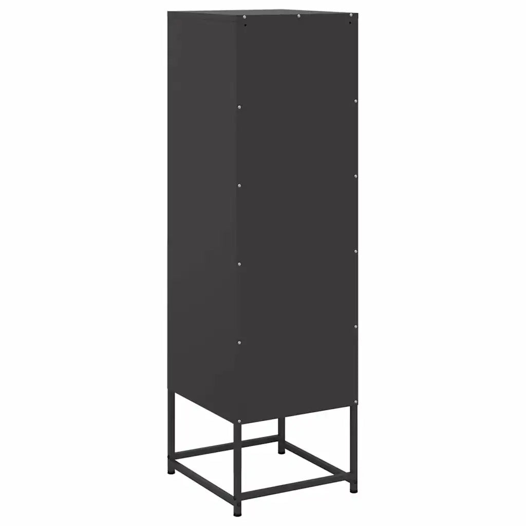 Credenza-Buffet-Armadio da cucina Nera 36x39x123 cm in Acciaio