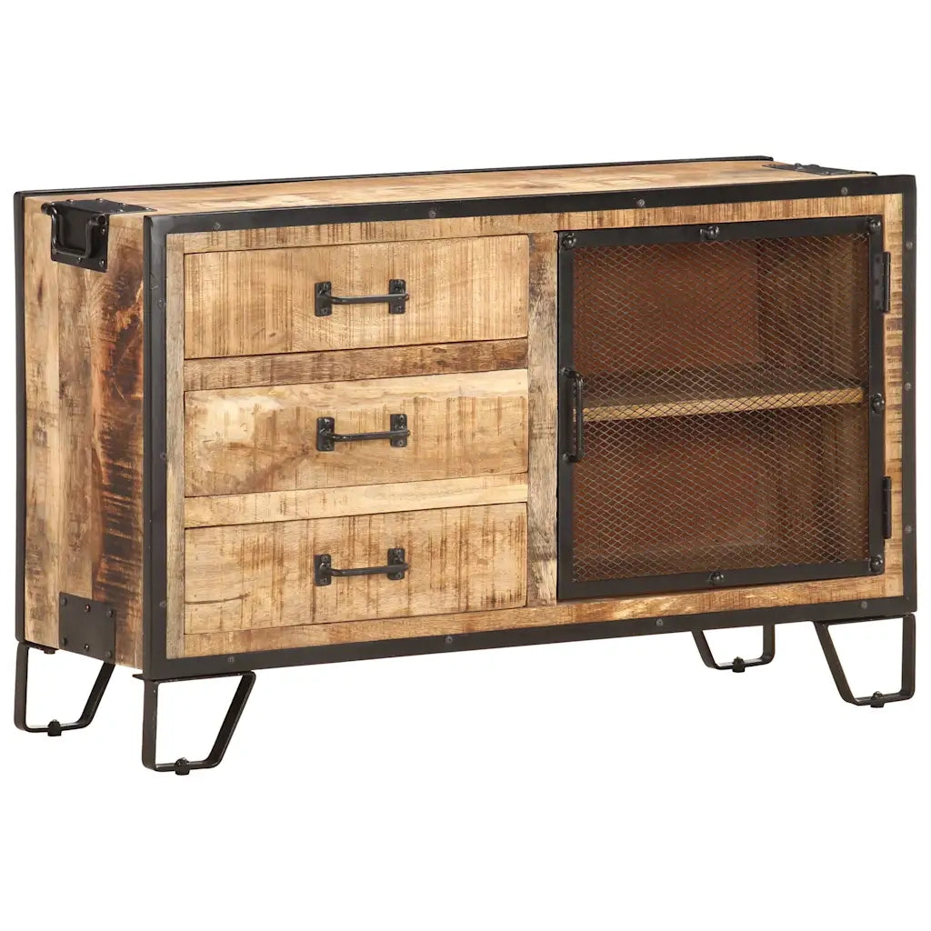Credenza 100x31x60 cm in Legno Massello di Mango Grezzo 285894