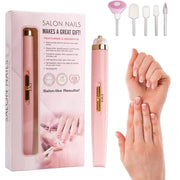 Trade Shop - Fresa Unghie Set Per Manicure Pedicure Lima Ricaricabile 5 Punte Leva Cuticole -