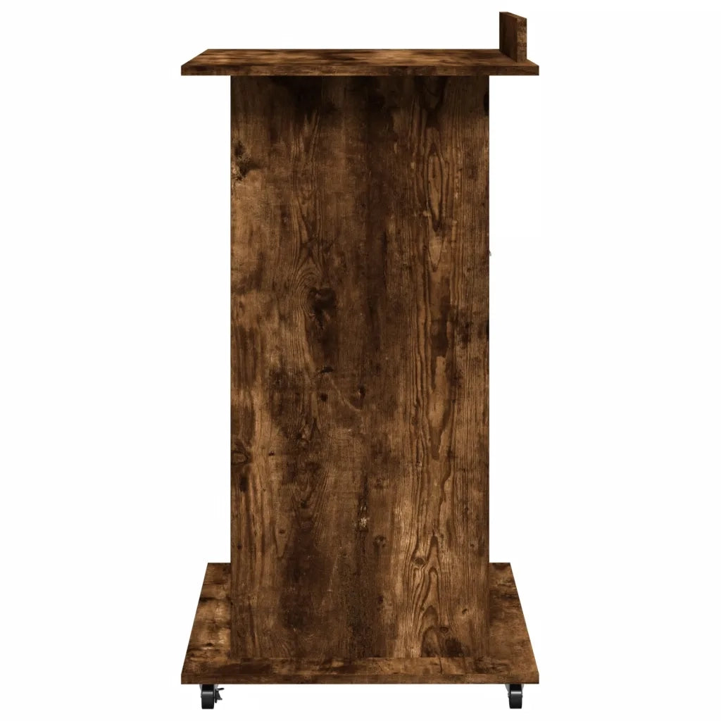 Leggio con Ruote e Cassetto Rovere Fumo 55x55x107cm Multistrato CFW4487663