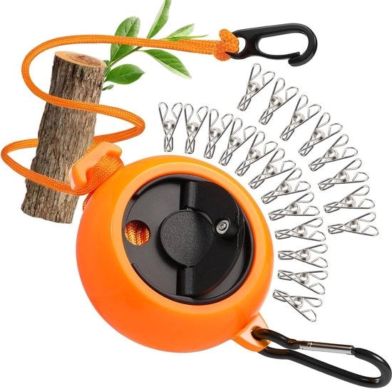 Raccordo Estensibile per Camping (10 m con Manubrio a Mano) - Accessorio Corda Portatile per Camping Viaggi e Giardino