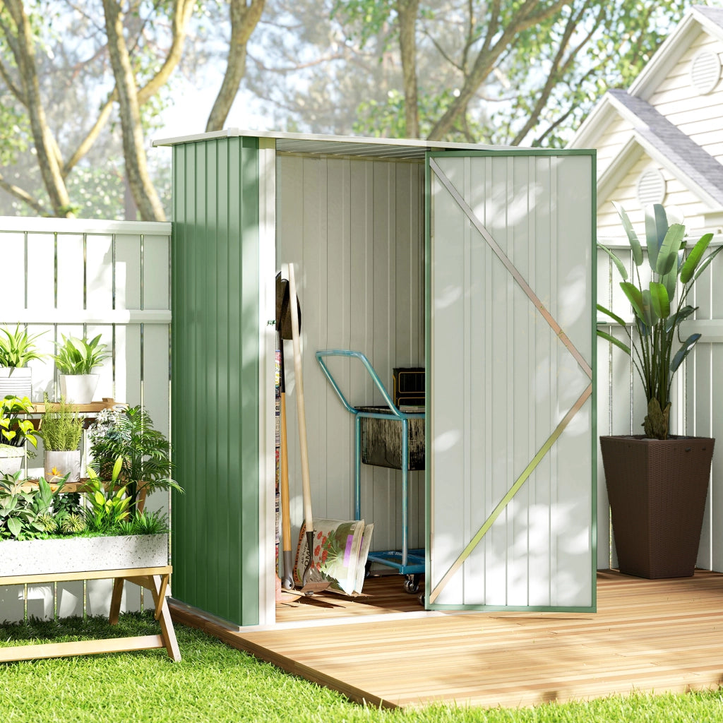 Capanno per Attrezzi in Metallo ¨C zephmum ¨C Verde 142x86x189 cm