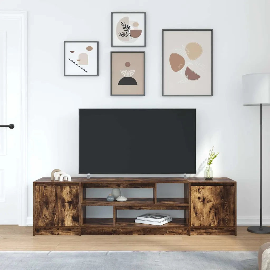 Mobile Porta TV Rovere Fumo 188,5x41x50 cm in Legno Multistrato 3328421