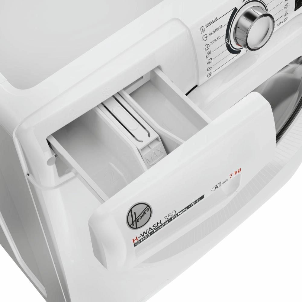 Hoover H-WASH 350 Lavatrice Slim 7kg, Classe A-10%, 1400 giri, Bianco, H3WP4474TAM6/1-S