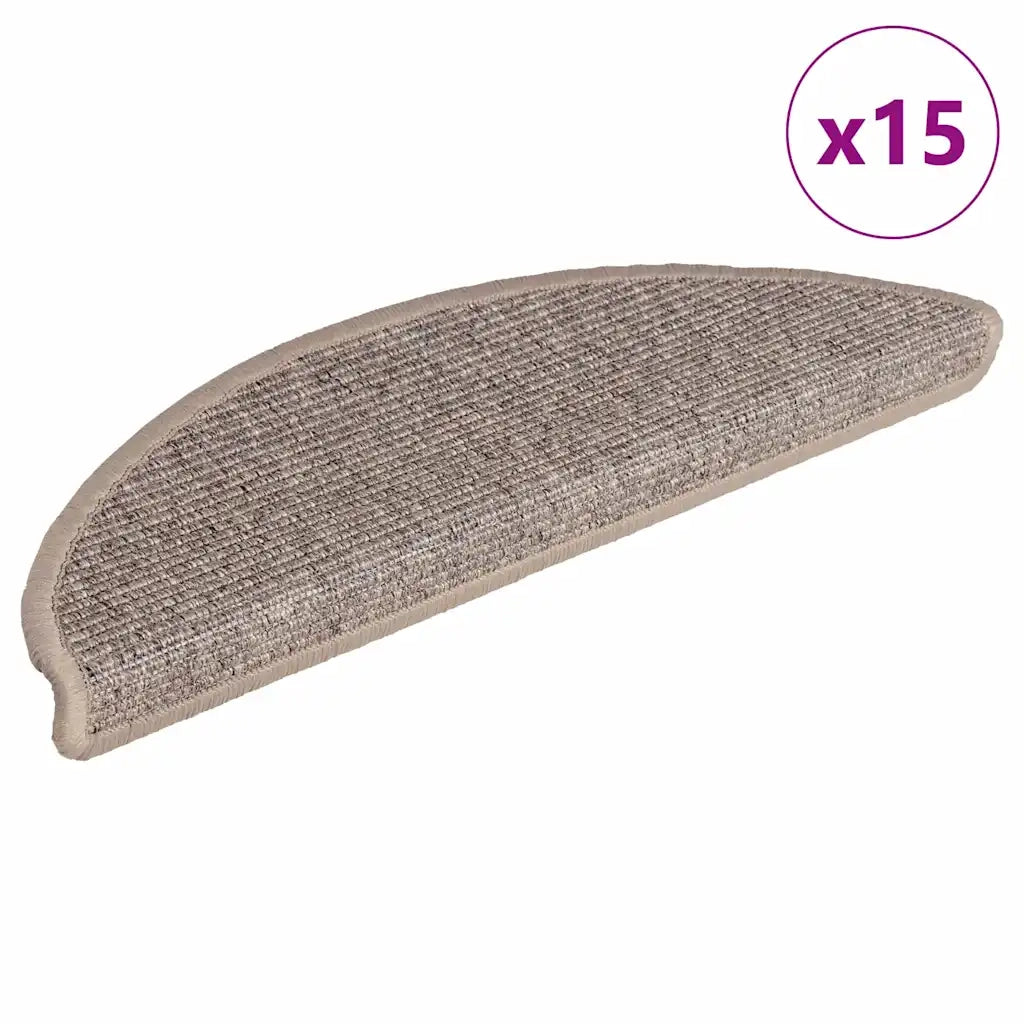 Tappeti Adesivi Scale 15 pz 56x17x3 cm Beige Scurocod mxl 79164