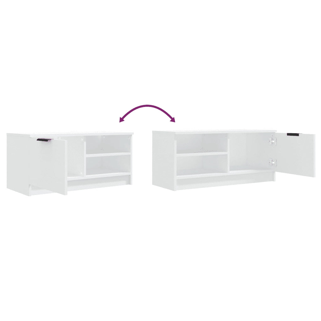 Mobile Porta TV Bianco 80x35x36,5 cm in Legno Multistrato 811466
