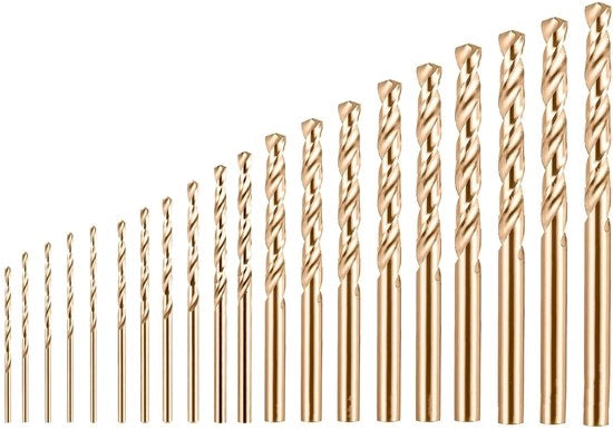 Set di punterelle a spirale da 20 pezzi - M35 punterella a cobalto - punterella HSS - punterella in acciaio - punterella in metallo - punta a 135 gradi - set di punterelle