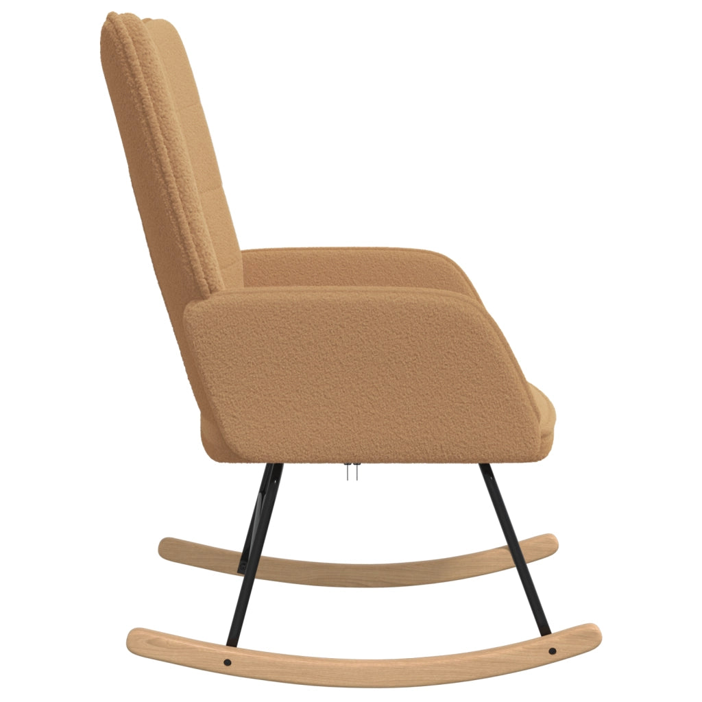 Poltrona Rilassante Beige in Tessuto Simil Lana Riccia