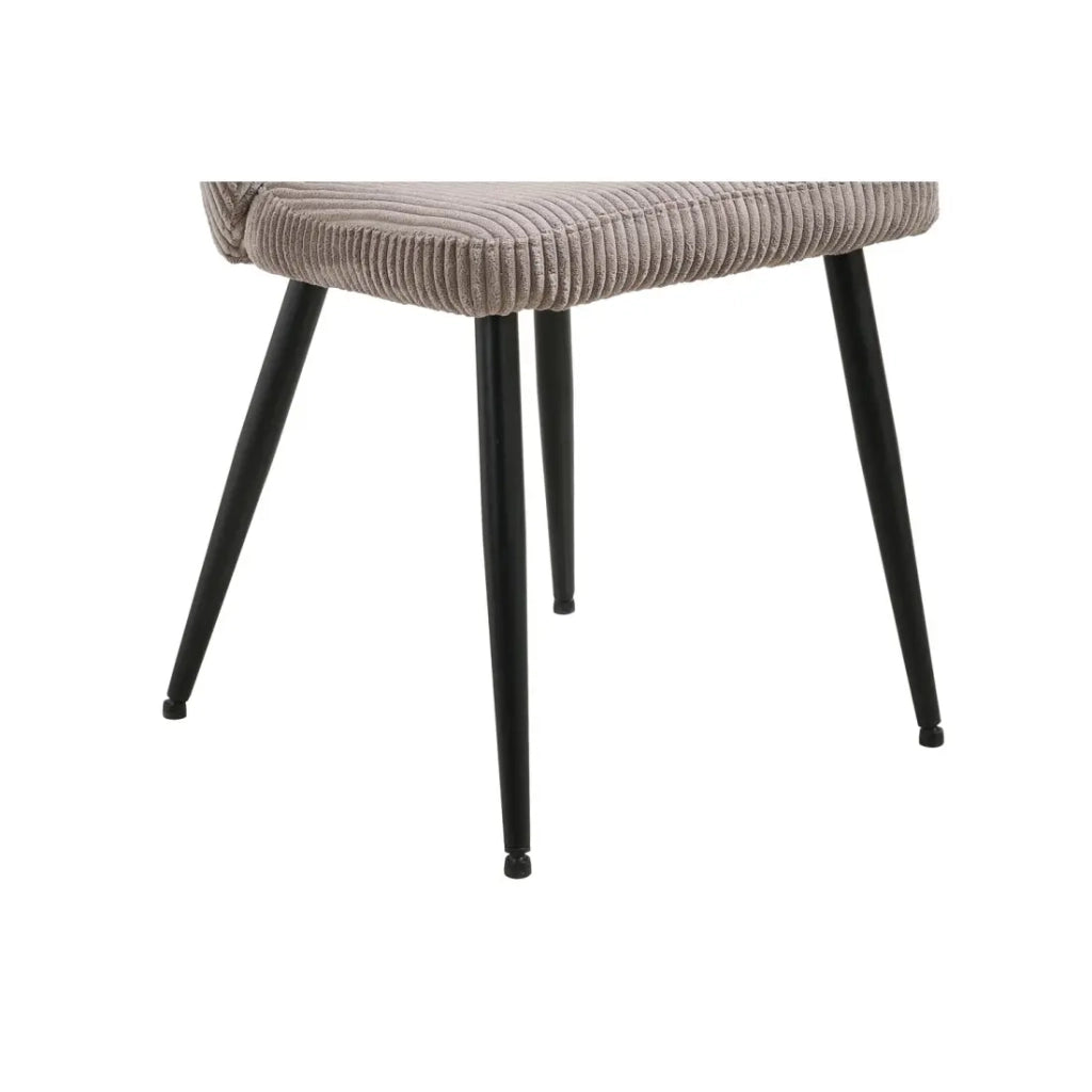 Sedia da pranzo TORONTO – Velluto a coste sabbia – Gambe in metallo nero – Stile design