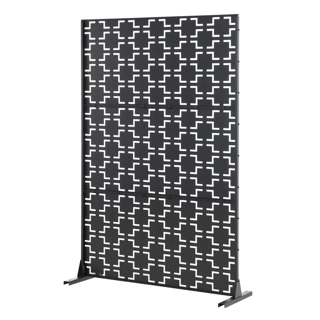 Parete divisoria per uso esterno e interno 180 x 120 x 40 cm acciaio zincato nero 03_0009268