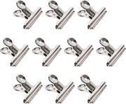 Bindclip Metallico Grande 75 mm - Chiusura Forte per Documenti e Foto (10 pezzi)