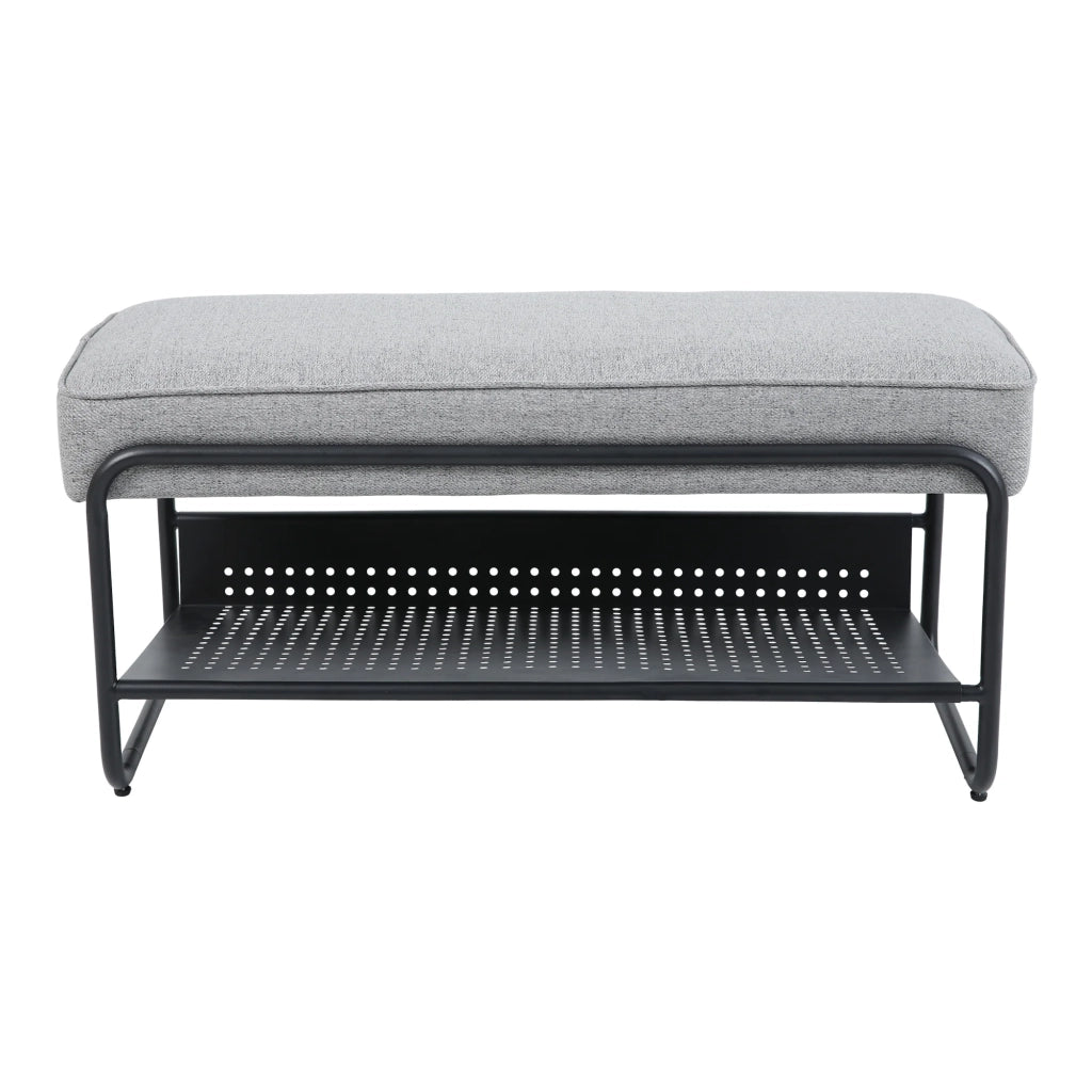 Panca portascarpe 90 x 37 x 42 cm metallo grigio 03_0008977