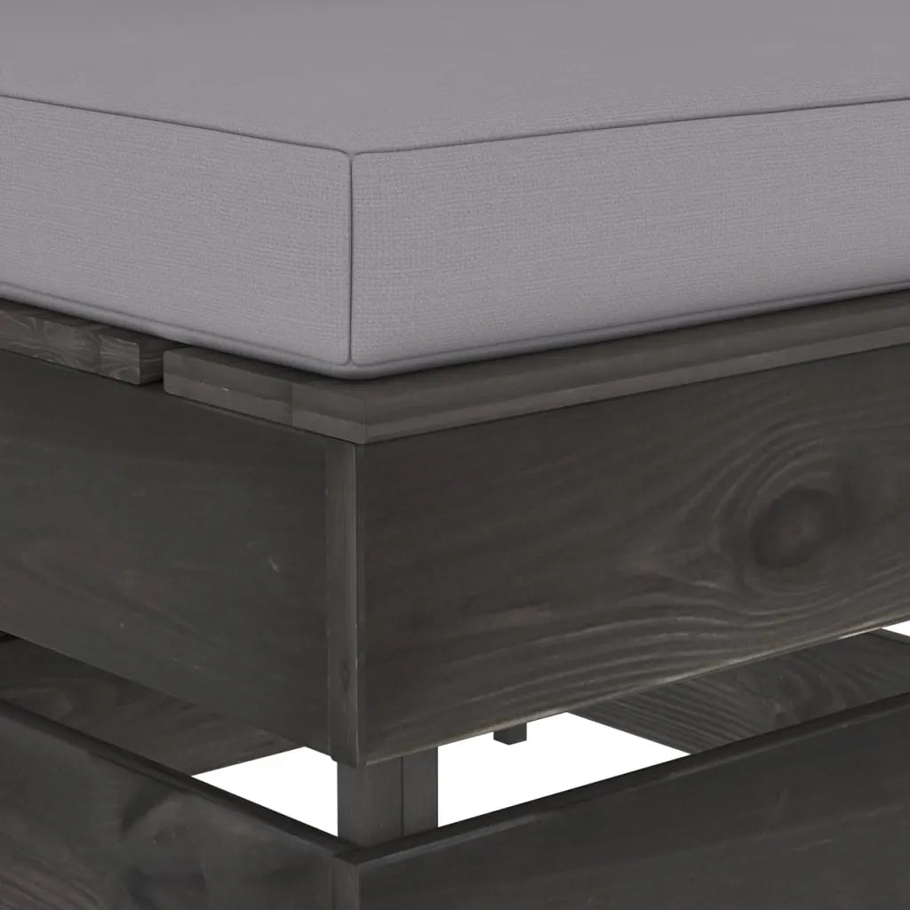 Divano Centrale Modulare con Cuscini in Legno Impregnato Grigio cod mxl 75050