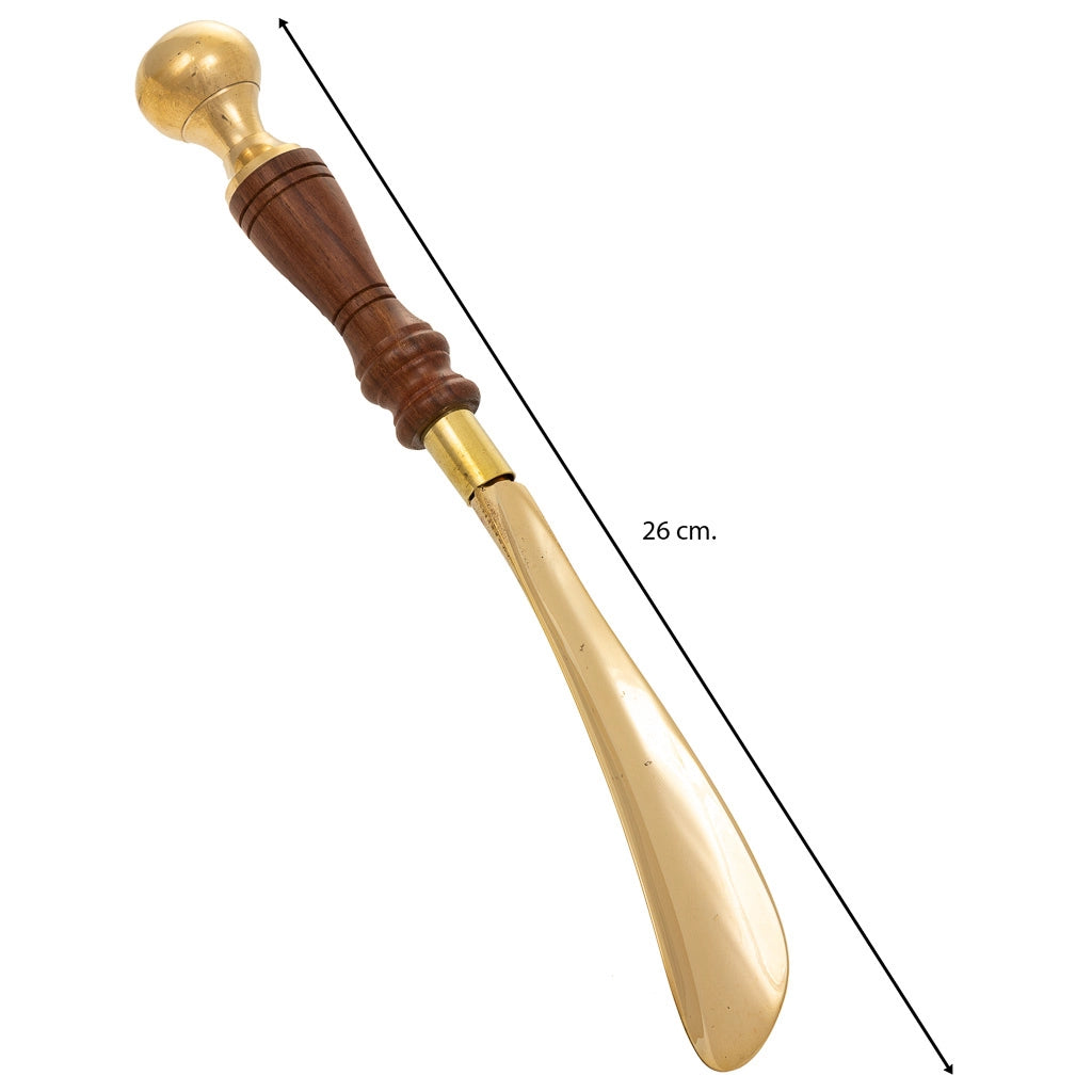 Levascarpe manuale in legno e metallo dorato 26