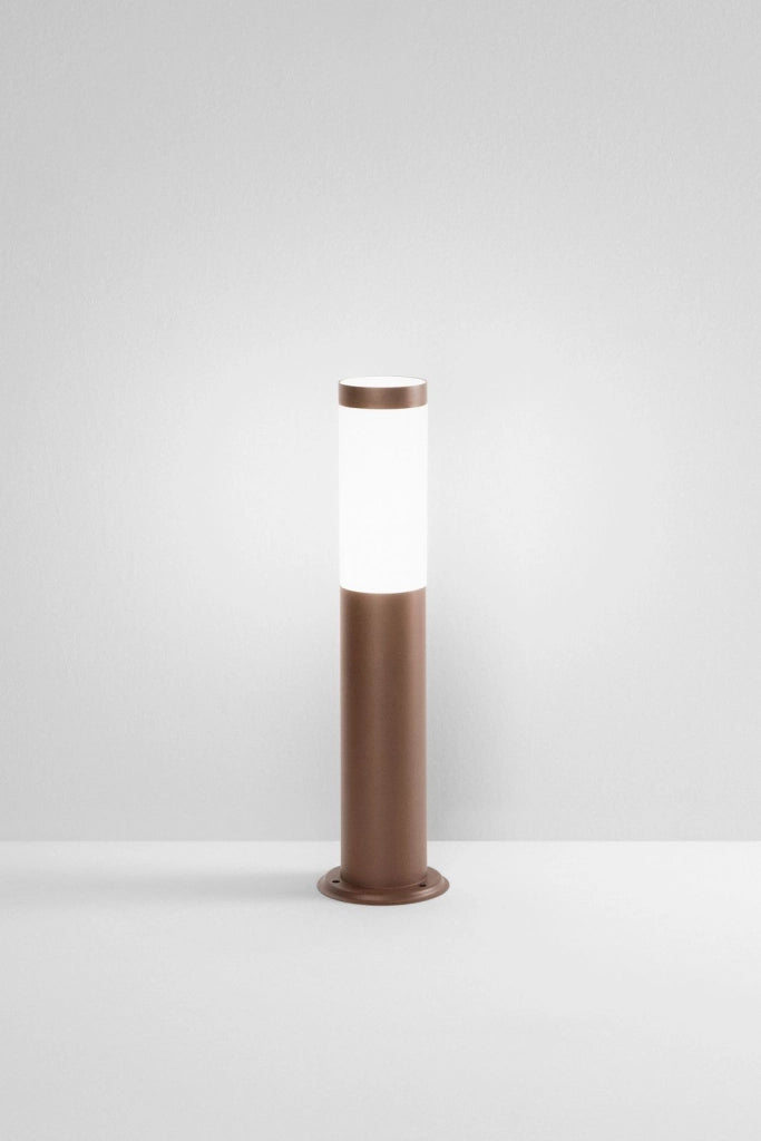 PALO TOKYO IN ACCIAIO INOX E POLICARBONATO BRONZO 1 LUCE ATTACCO E27 IP44 450X115X115MM