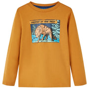 Maglietta da Bambino a Maniche Lunghe Ocra Scuro 128cod mxl 108071