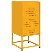 Comodino | Armadio da Notte | Mobiletto da notte Giallo Senape 36x39x78 cm in Acciaio
