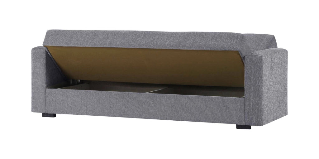 Ambrogino, Divano Letto 3 Posti Contenitore, 212x80 cm Grigio