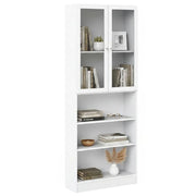 Libreria Chedeng, Scaffale da ufficio, Mobile portalibri, Biblioteca, 79x28 h203 cm, Bianco