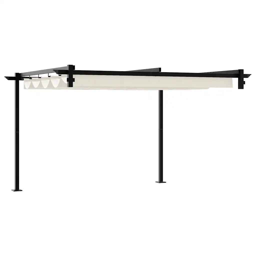 vidaXL Gazebo a Muro Crema Acciaio
